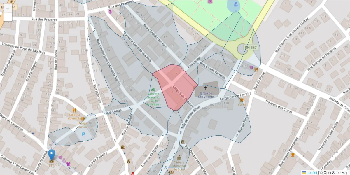 Mapa detalhado do código postal 7940-192 com limites, códigos postais vizinhos e agências dos correios
