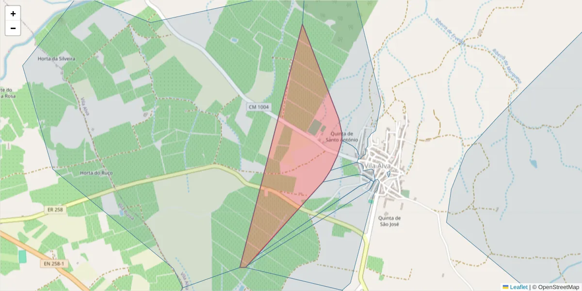 Mapa detalhado do código postal 7940-357 com limites, códigos postais vizinhos e agências dos correios