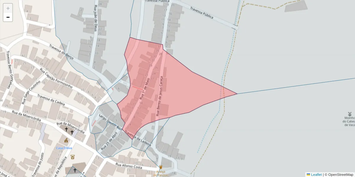 Mapa detalhado do código postal 7940-375 com limites, códigos postais vizinhos e agências dos correios