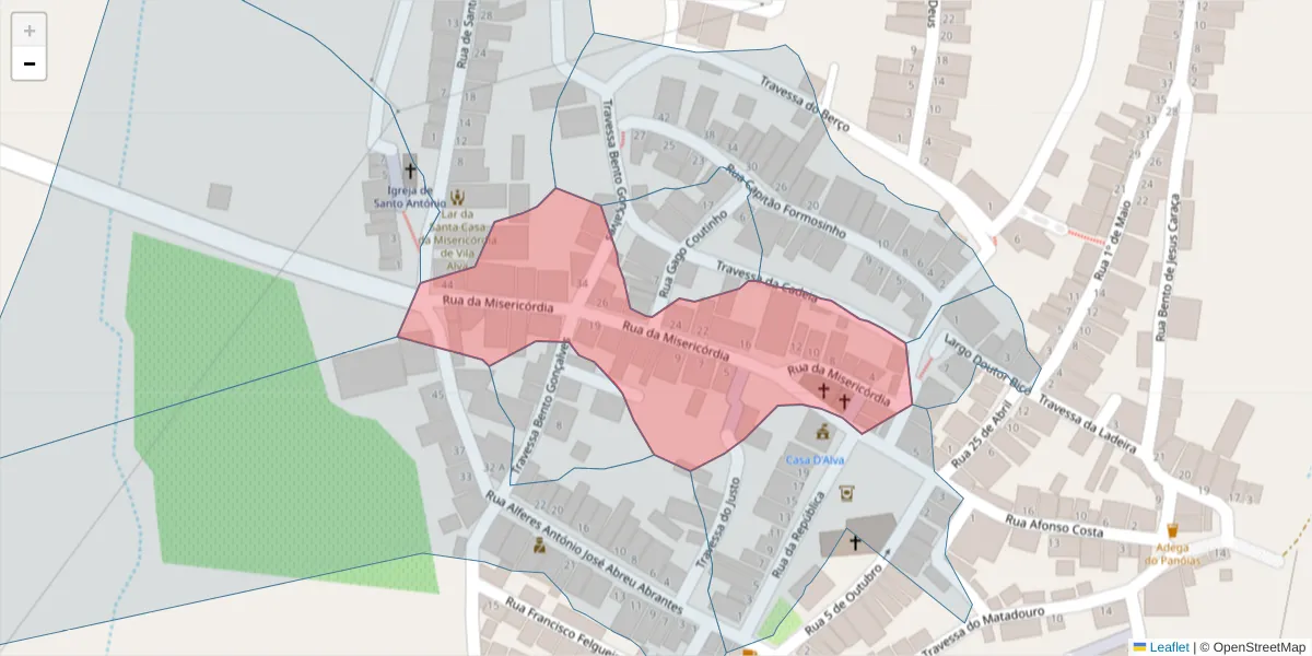 Mapa detalhado do código postal 7940-382 com limites, códigos postais vizinhos e agências dos correios