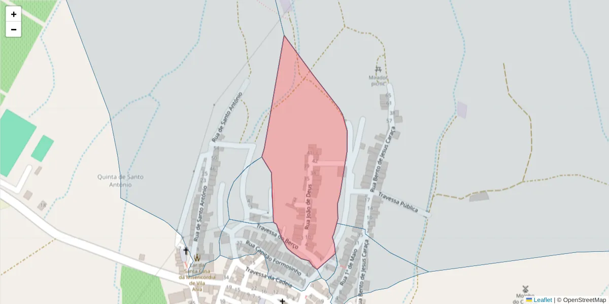 Mapa detalhado do código postal 7940-390 com limites, códigos postais vizinhos e agências dos correios