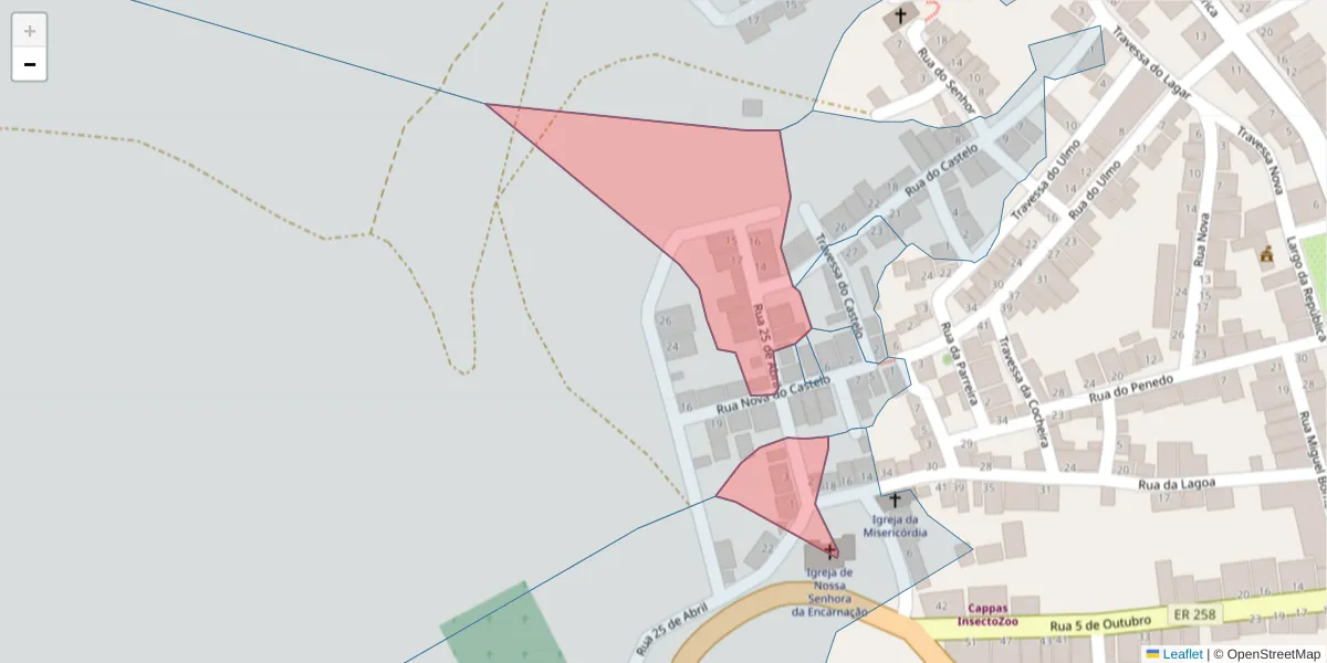 Mapa detalhado do código postal 7940-455 com limites, códigos postais vizinhos e agências dos correios