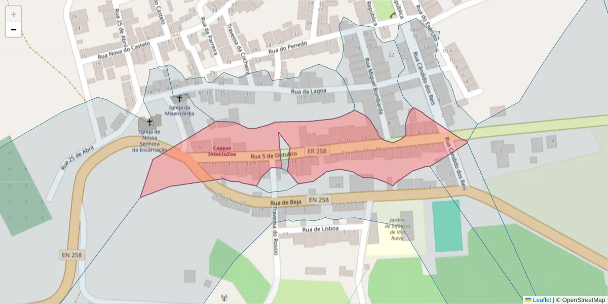 Mapa detalhado do código postal 7940-456 com limites, códigos postais vizinhos e agências dos correios
