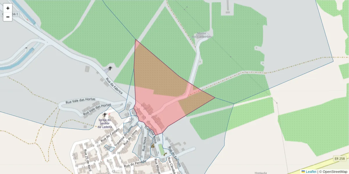 Mapa detalhado do código postal 7940-458 com limites, códigos postais vizinhos e agências dos correios