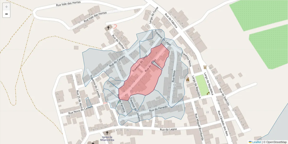 Mapa detalhado do código postal 7940-468 com limites, códigos postais vizinhos e agências dos correios