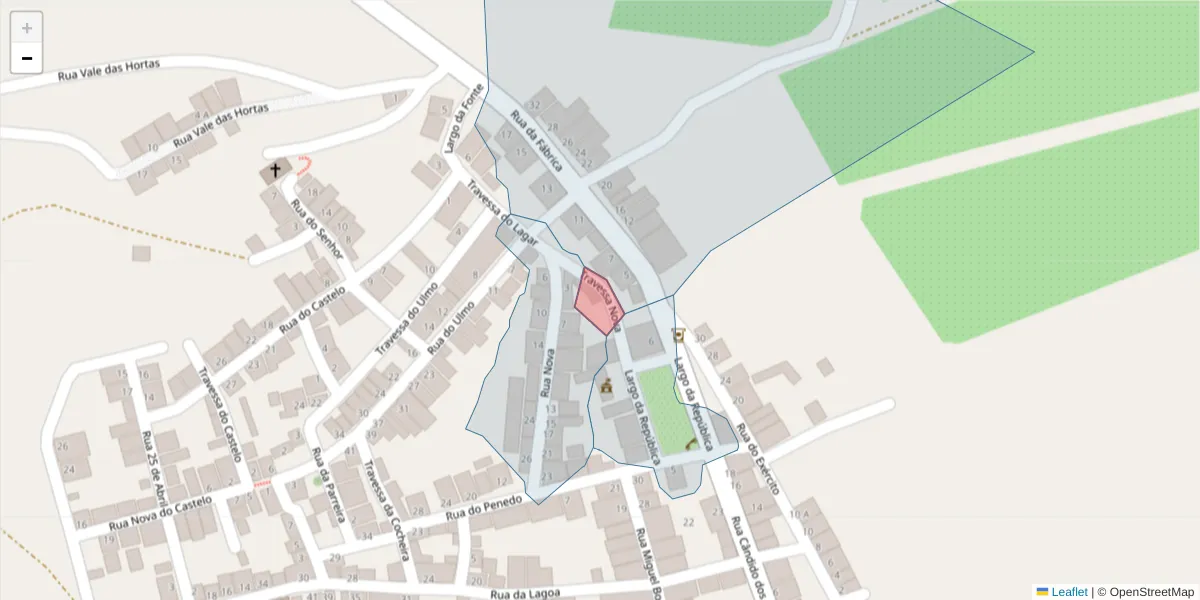 Mapa detalhado do código postal 7940-480 com limites, códigos postais vizinhos e agências dos correios