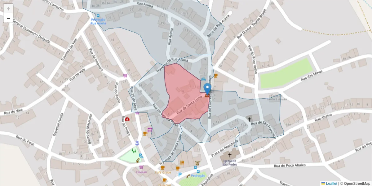 Mapa detalhado do código postal 7960-040 com limites, códigos postais vizinhos e agências dos correios