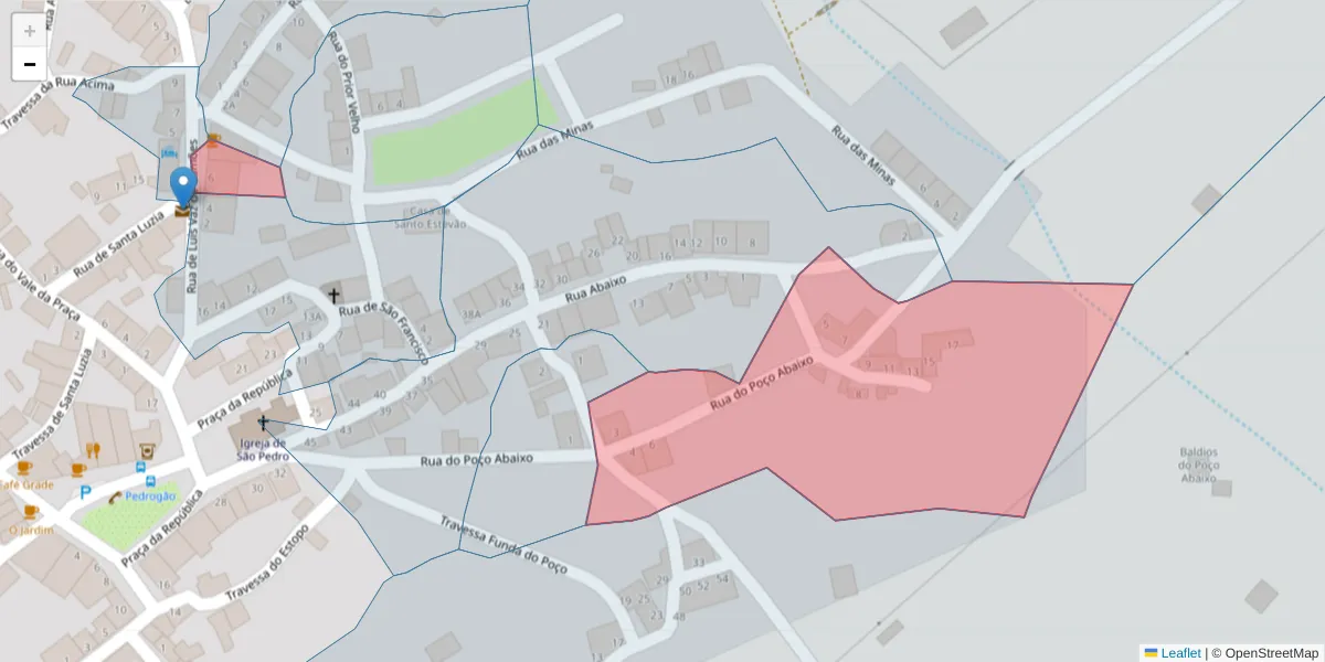 Mapa detalhado do código postal 7960-045 com limites, códigos postais vizinhos e agências dos correios