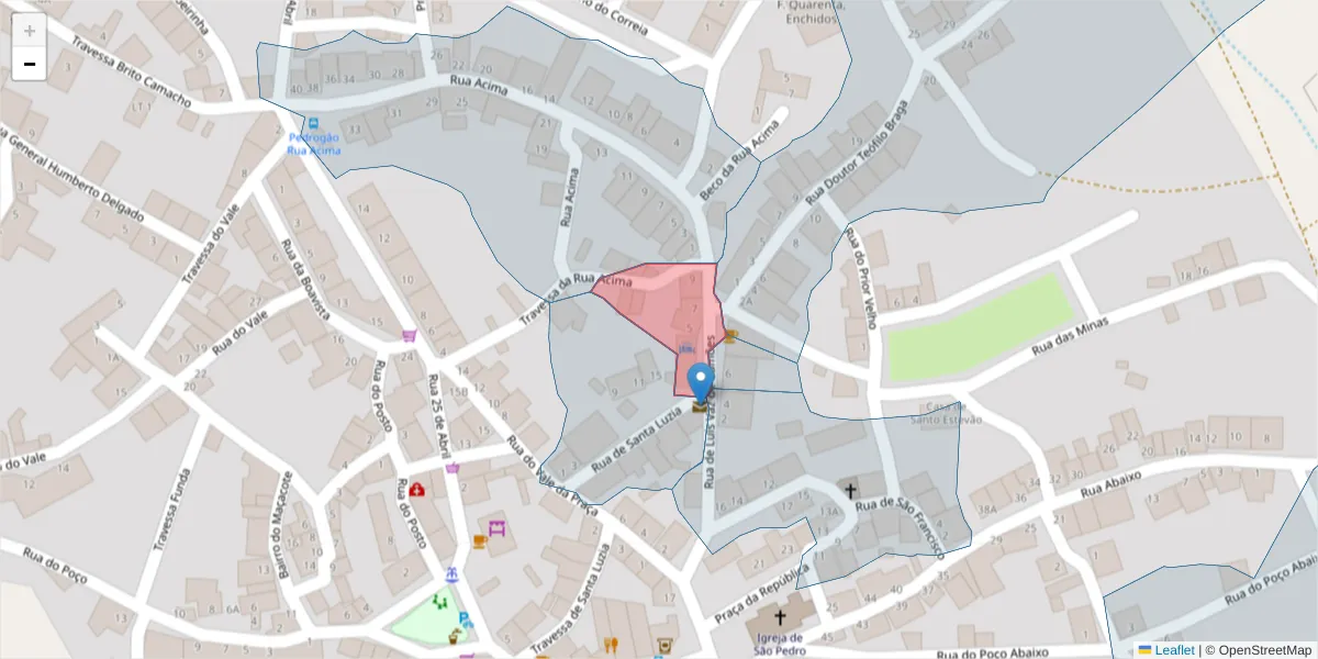 Mapa detalhado do código postal 7960-054 com limites, códigos postais vizinhos e agências dos correios