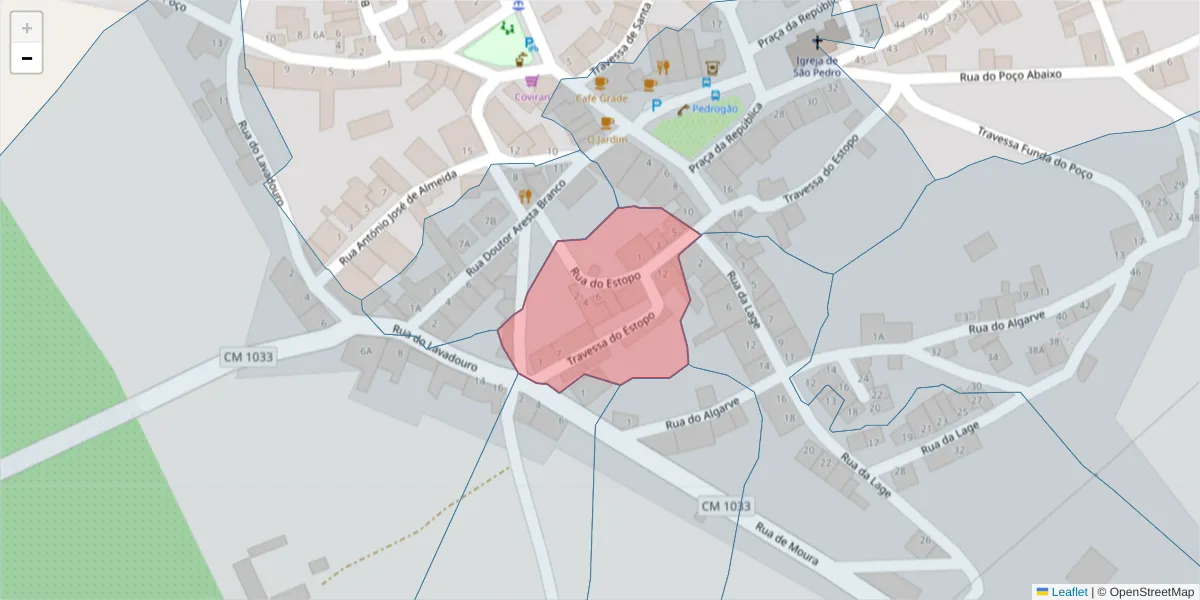 Mapa detalhado do código postal 7960-059 com limites, códigos postais vizinhos e agências dos correios