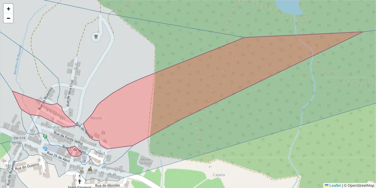 Mapa detalhado do código postal 7960-121 com limites, códigos postais vizinhos e agências dos correios