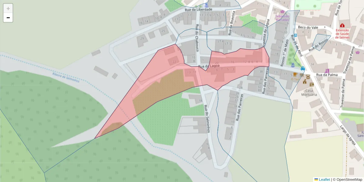 Mapa detalhado do código postal 7960-161 com limites, códigos postais vizinhos e agências dos correios