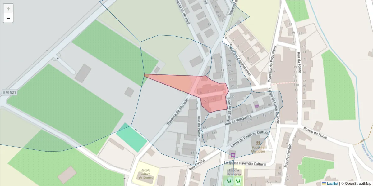 Mapa detalhado do código postal 7960-162 com limites, códigos postais vizinhos e agências dos correios