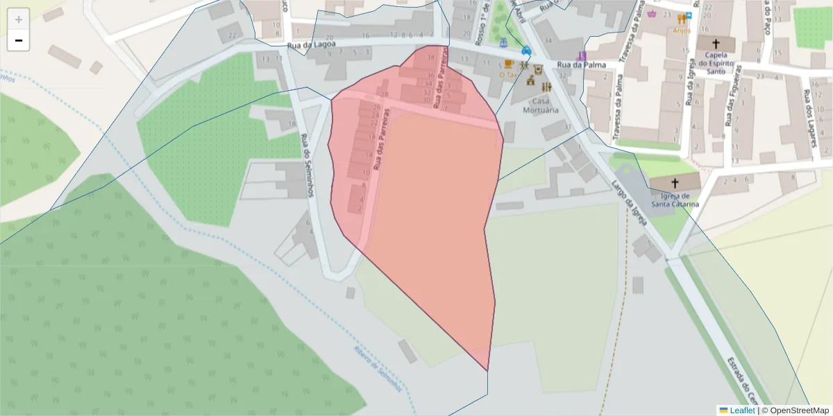 Mapa detalhado do código postal 7960-169 com limites, códigos postais vizinhos e agências dos correios