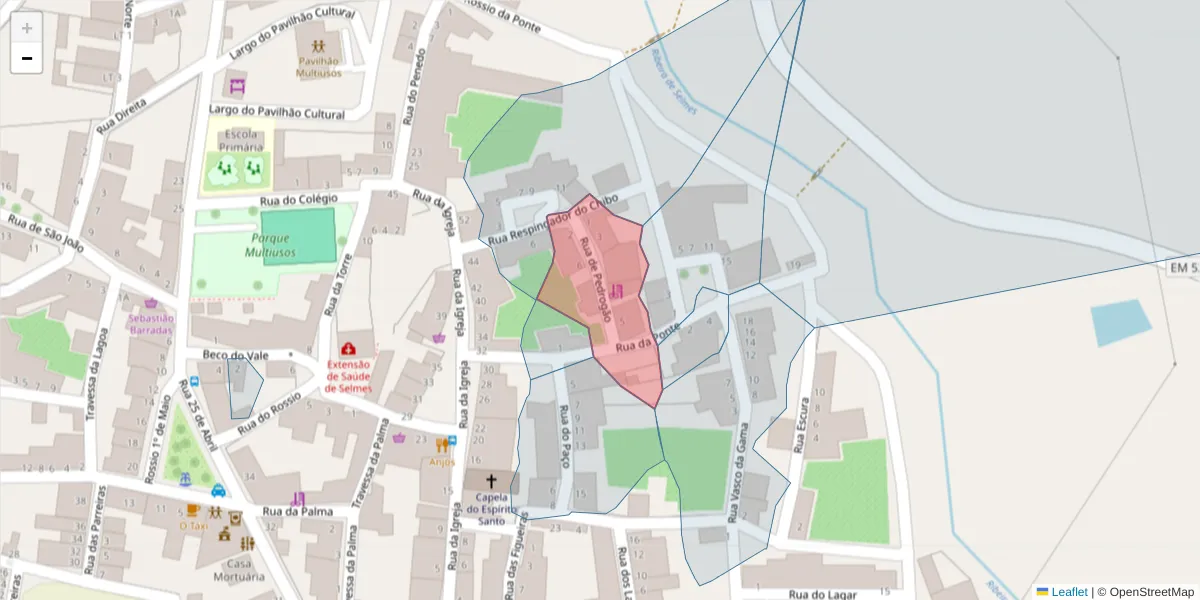 Mapa detalhado do código postal 7960-170 com limites, códigos postais vizinhos e agências dos correios