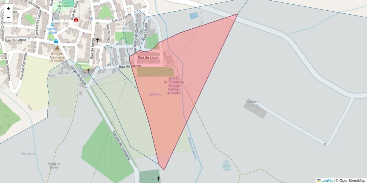 Mapa detalhado do código postal 7960-175 com limites, códigos postais vizinhos e agências dos correios