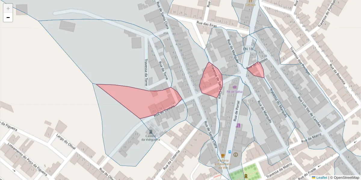 Mapa detalhado do código postal 7960-253 com limites, códigos postais vizinhos e agências dos correios