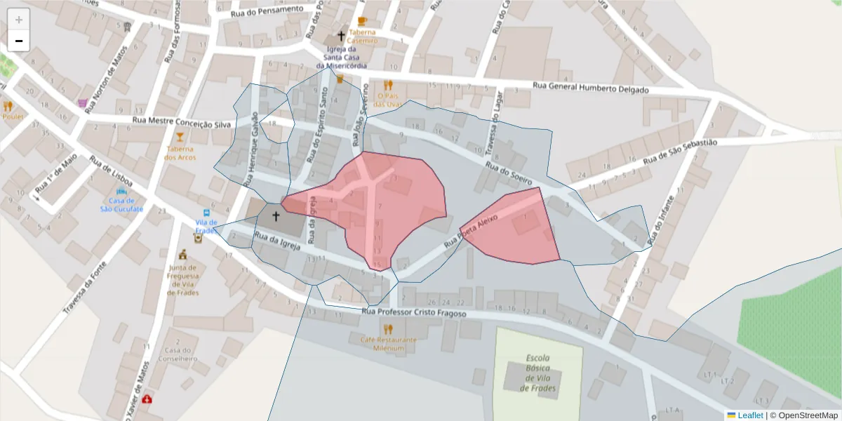 Mapa detalhado do código postal 7960-449 com limites, códigos postais vizinhos e agências dos correios