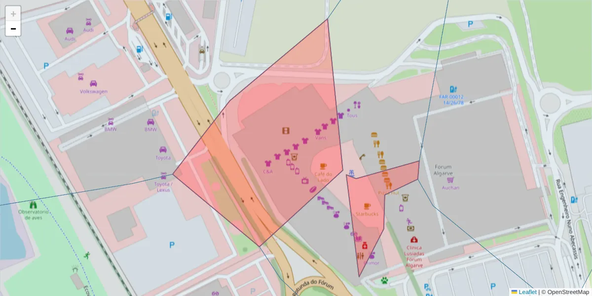 Mapa detalhado do código postal 8000-126 com limites, códigos postais vizinhos e agências dos correios