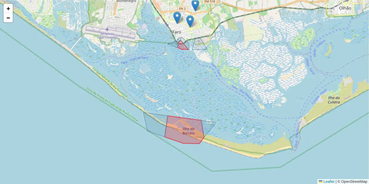 Mapa detalhado do código postal 8000-401 com limites, códigos postais vizinhos e agências dos correios
