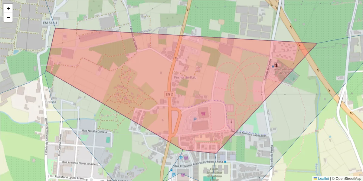 Mapa detalhado do código postal 8000-429 com limites, códigos postais vizinhos e agências dos correios