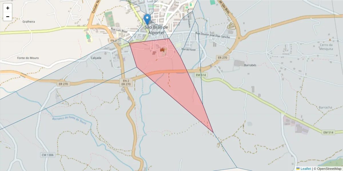 Mapa detalhado do código postal 8150-151 com limites, códigos postais vizinhos e agências dos correios