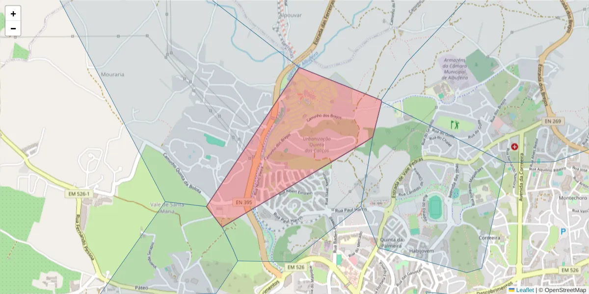 Mapa detalhado do código postal 8200-667 com limites, códigos postais vizinhos e agências dos correios