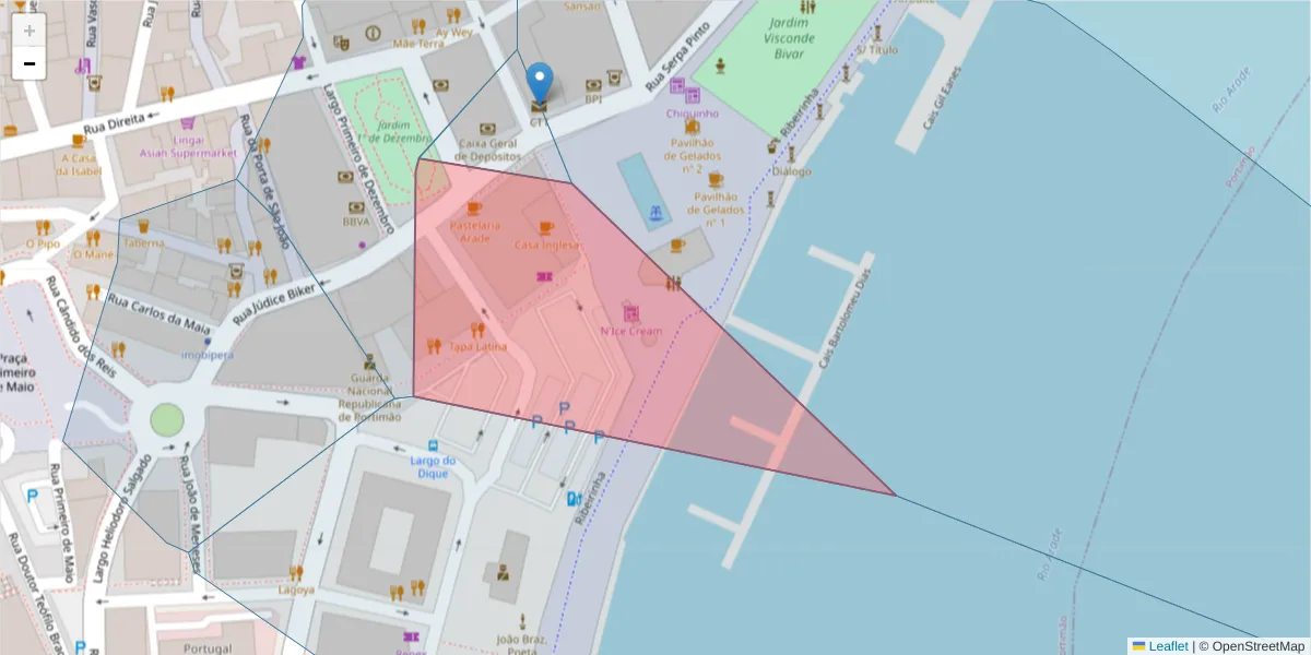 Mapa detalhado do código postal 8501-856 com limites, códigos postais vizinhos e agências dos correios