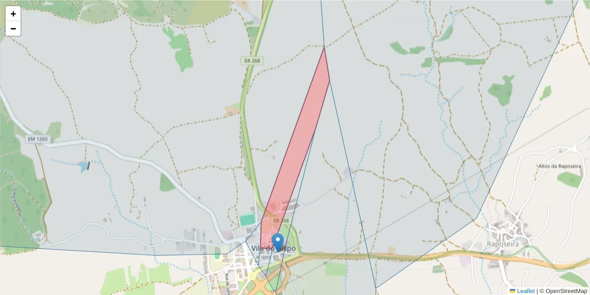 Mapa detalhado do código postal 8650-413 com limites, códigos postais vizinhos e agências dos correios