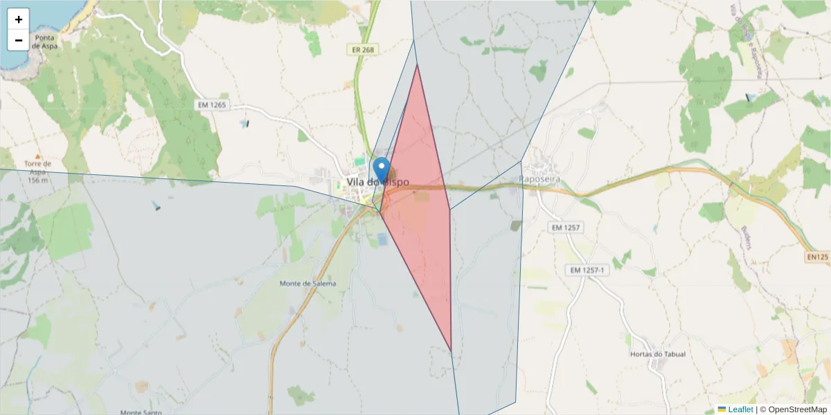 Mapa detalhado do código postal 8650-417 com limites, códigos postais vizinhos e agências dos correios