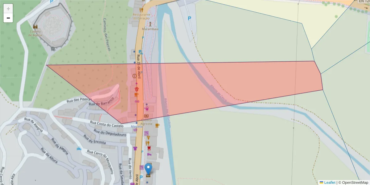 Mapa detalhado do código postal 8670-055 com limites, códigos postais vizinhos e agências dos correios