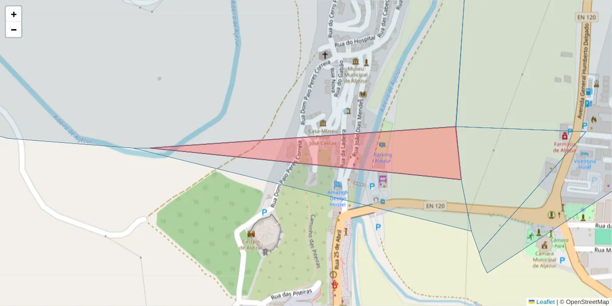 Mapa detalhado do código postal 8670-086 com limites, códigos postais vizinhos e agências dos correios