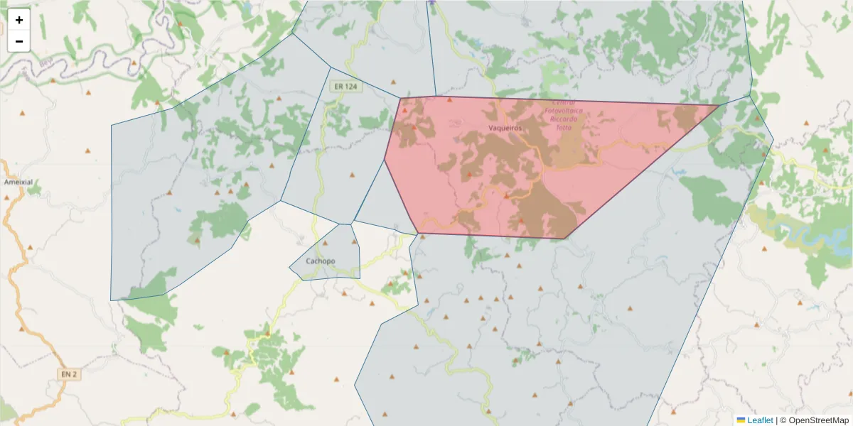 Mapa detalhado do código postal 8800-013 com limites, códigos postais vizinhos e agências dos correios