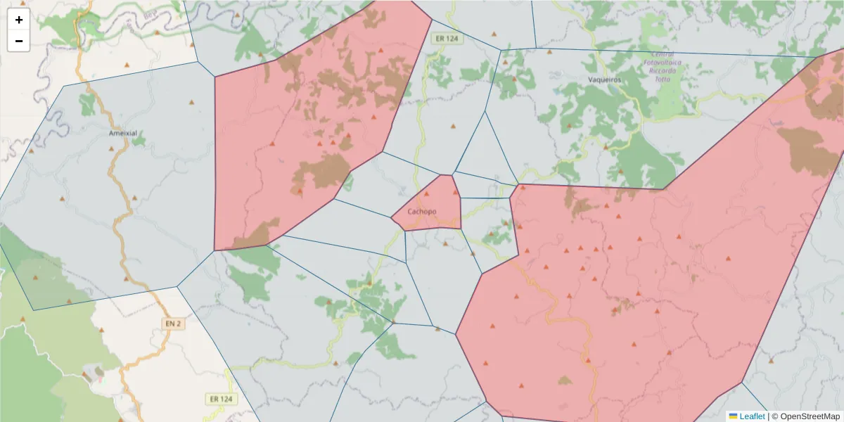 Mapa detalhado do código postal 8800-014 com limites, códigos postais vizinhos e agências dos correios