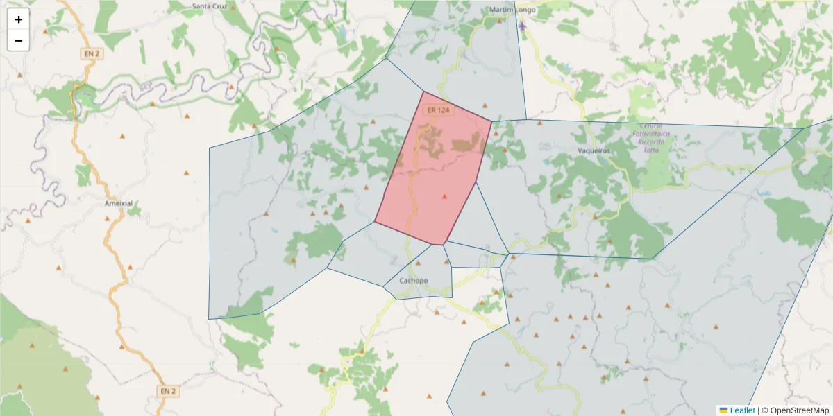Mapa detalhado do código postal 8800-028 com limites, códigos postais vizinhos e agências dos correios