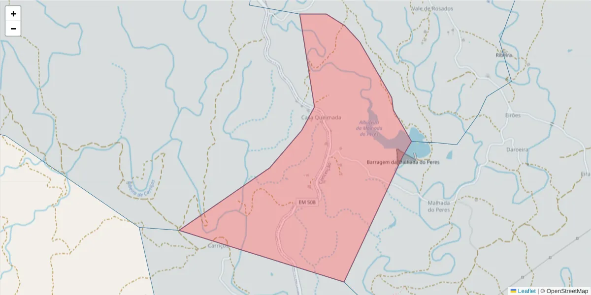 Mapa detalhado do código postal 8800-078 com limites, códigos postais vizinhos e agências dos correios