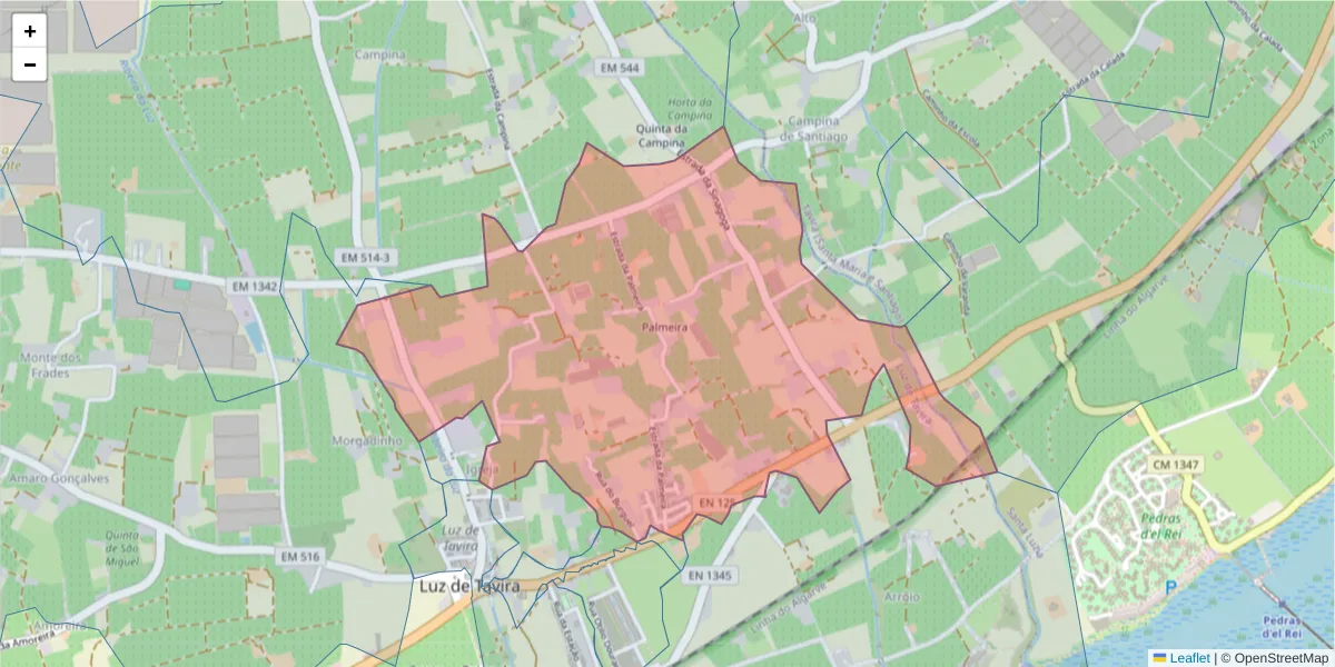 Mapa detalhado do código postal 8800-116 com limites, códigos postais vizinhos e agências dos correios