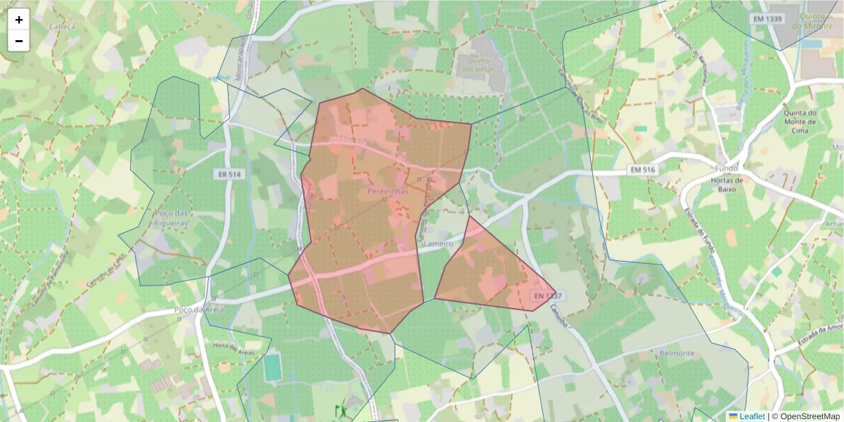 Mapa detalhado do código postal 8800-117 com limites, códigos postais vizinhos e agências dos correios