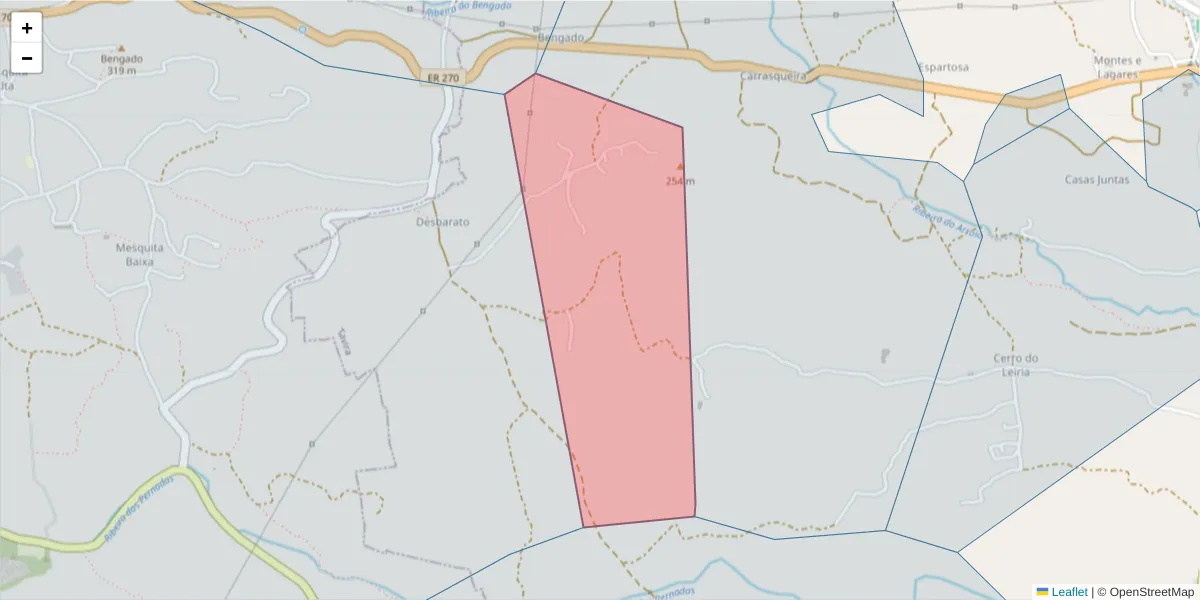 Mapa detalhado do código postal 8800-157 com limites, códigos postais vizinhos e agências dos correios