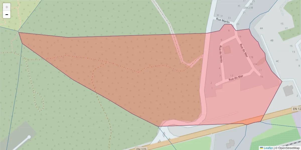 Mapa detalhado do código postal 8800-653 com limites, códigos postais vizinhos e agências dos correios