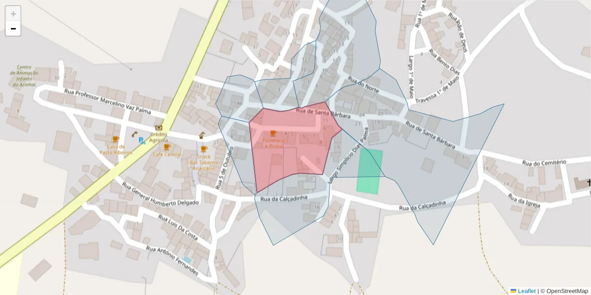 Mapa detalhado do código postal 8950-032 com limites, códigos postais vizinhos e agências dos correios