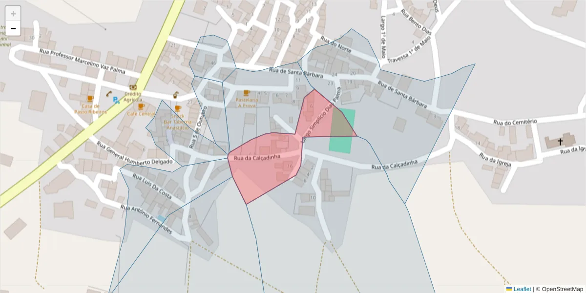 Mapa detalhado do código postal 8950-049 com limites, códigos postais vizinhos e agências dos correios