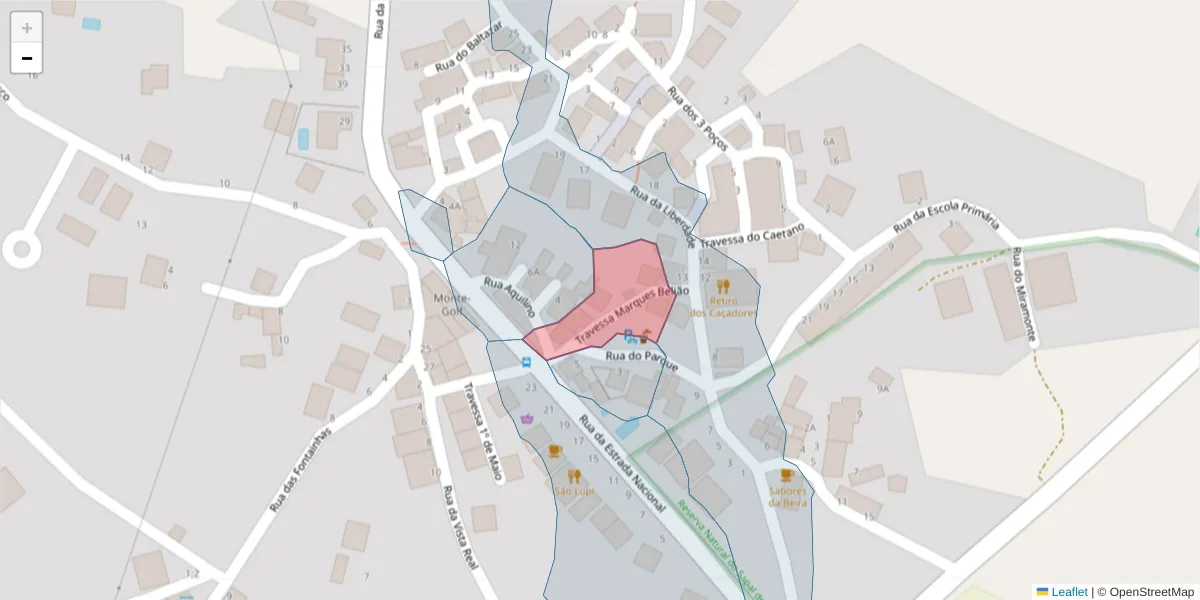 Mapa detalhado do código postal 8950-208 com limites, códigos postais vizinhos e agências dos correios