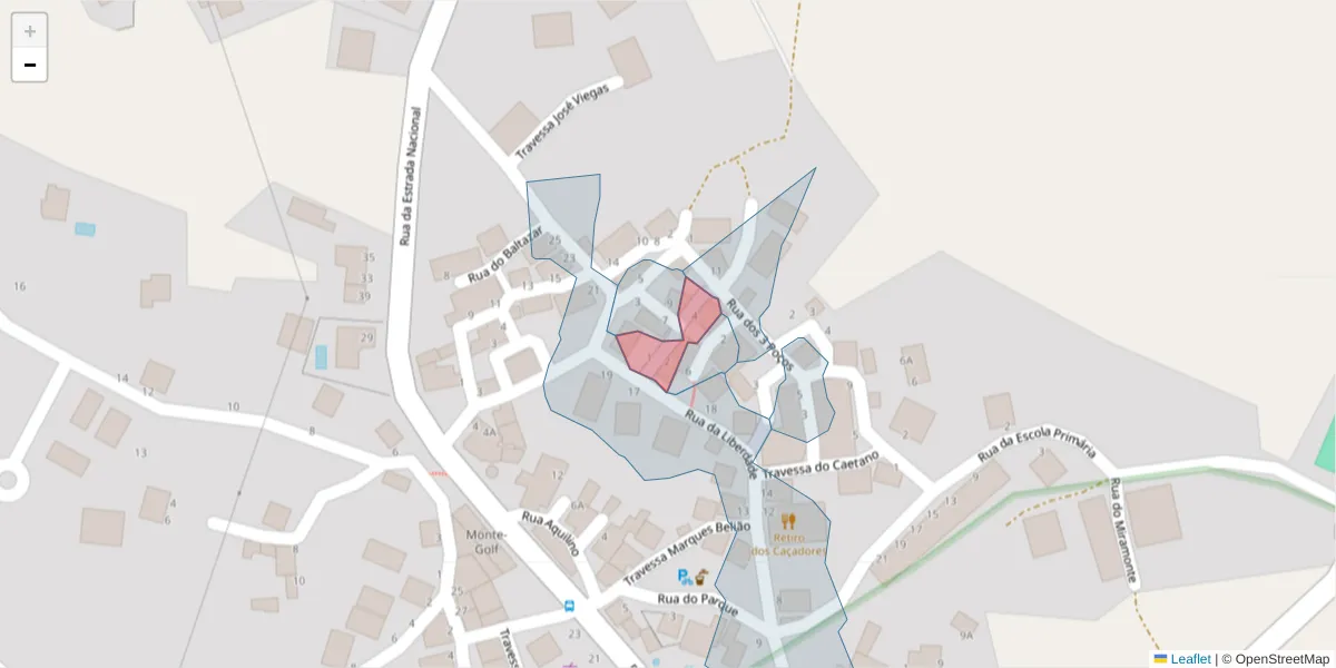 Mapa detalhado do código postal 8950-215 com limites, códigos postais vizinhos e agências dos correios