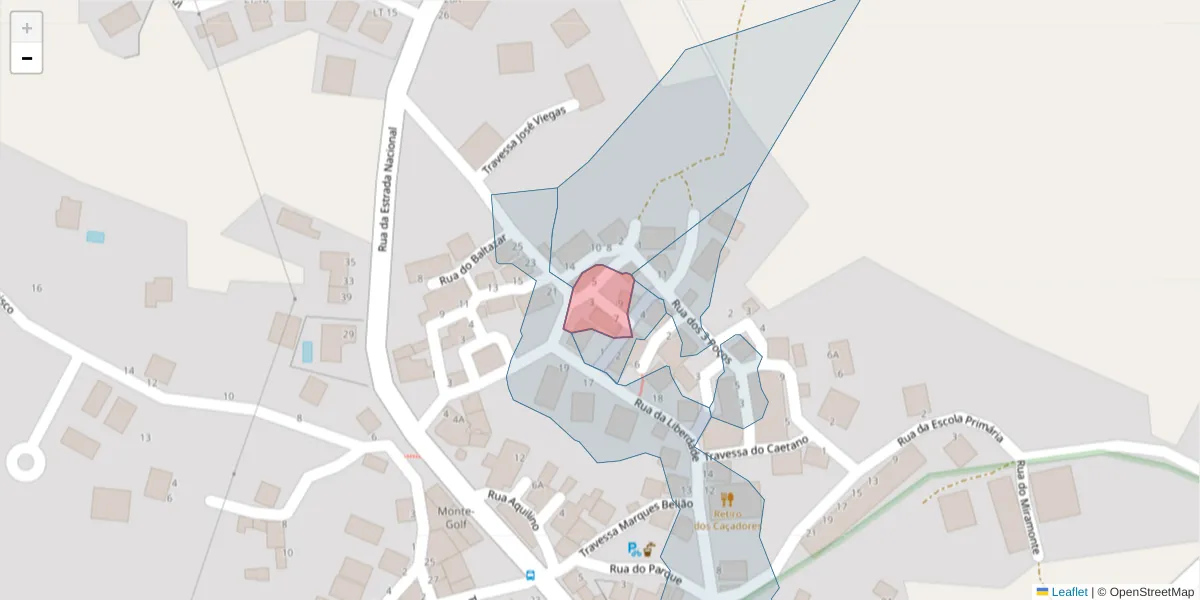 Mapa detalhado do código postal 8950-216 com limites, códigos postais vizinhos e agências dos correios