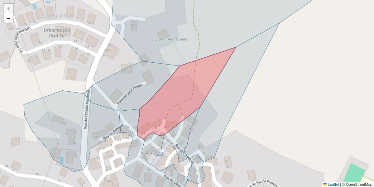 Mapa detalhado do código postal 8950-217 com limites, códigos postais vizinhos e agências dos correios