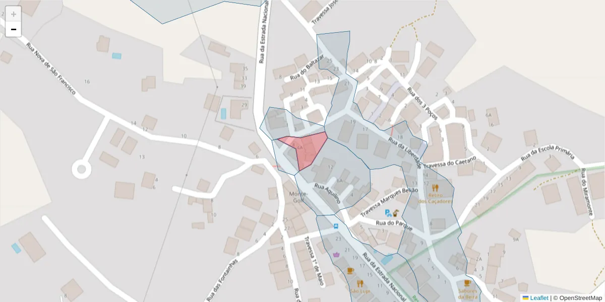 Mapa detalhado do código postal 8950-223 com limites, códigos postais vizinhos e agências dos correios