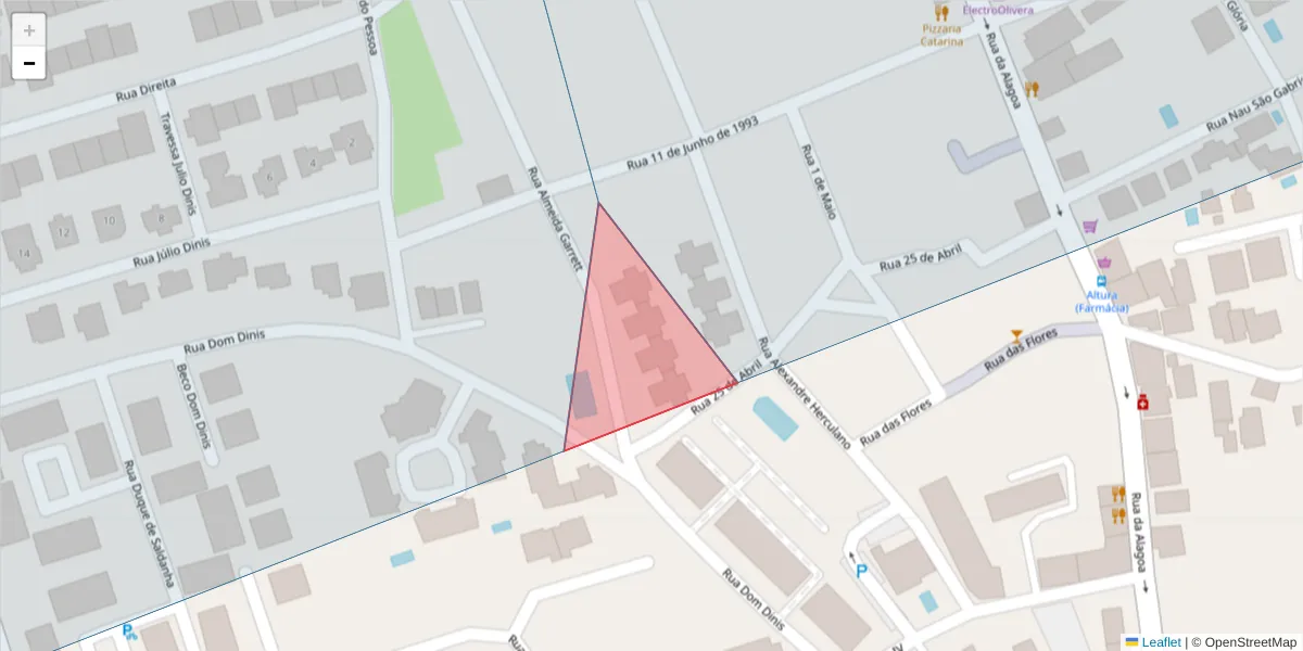 Mapa detalhado do código postal 8950 com limites, códigos postais vizinhos e agências dos correios
