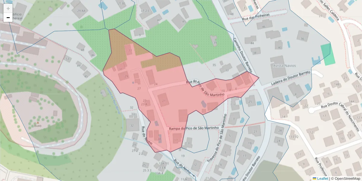 Mapa detalhado do código postal 9000-141 com limites, códigos postais vizinhos e agências dos correios