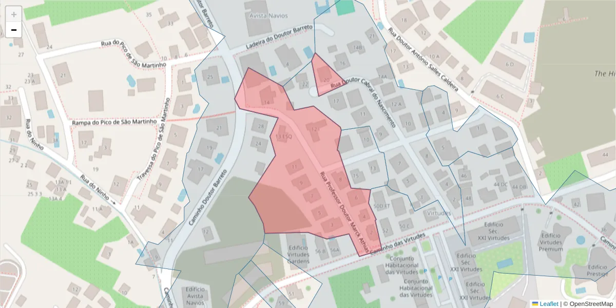 Mapa detalhado do código postal 9000-158 com limites, códigos postais vizinhos e agências dos correios